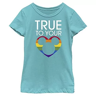 Disney Koszulka dziewczęca True to Pride, Tahiti Blue., M - Koszulki dla dziewczynek - miniaturka - grafika 1
