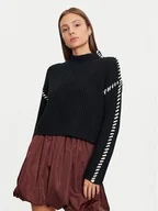 Swetry damskie - Vero Moda Sweter New Cream 10313514 Czarny Loose Fit - miniaturka - grafika 1