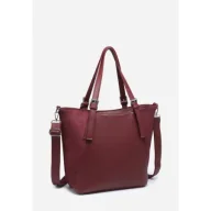 Torebki damskie - Pojemna Torebka Damska Bordowa Shopper Torba na Ramię LUIGISANTO Z Zamszem - miniaturka - grafika 1