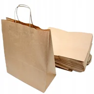 Akcesoria do pakowania - TORBA TOREBKA PAPIEROWA SZARA KLOCKOWA DUŻA MOCNA 33x16x38 cm 25 sztuk - miniaturka - grafika 1