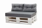 Poduszki ogrodowe - Zestaw poduszek na meble z palet: 120x80 + 2 szt. po 60x40/ wodoodporne poduszki ogrodowe, kolor szary - miniaturka - grafika 1