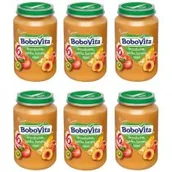 Desery dla dzieci - BoboVita Deserek Brzoskwinie jabłka banany i kiwi po 6 miesiącu zestaw 6 x 190 g - miniaturka - grafika 1