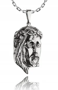 DUŻY MEDALIK Z WIZERUNKIEM JEZUSA +ANKIER 60 cm - Zestawy biżuterii dla kobiet - miniaturka - grafika 1