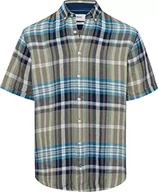 Koszule męskie - BRAX Męska koszula w stylu Dan C Pure Linen w kratkę z krótkim rękawem z lnu, Hay, XXL - miniaturka - grafika 1