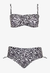 Czarne Bikini Biustonosz z Wiązaniem i Majtki Figi ze Ściągaczami Uloselia - Stroje kąpielowe - miniaturka - grafika 1
