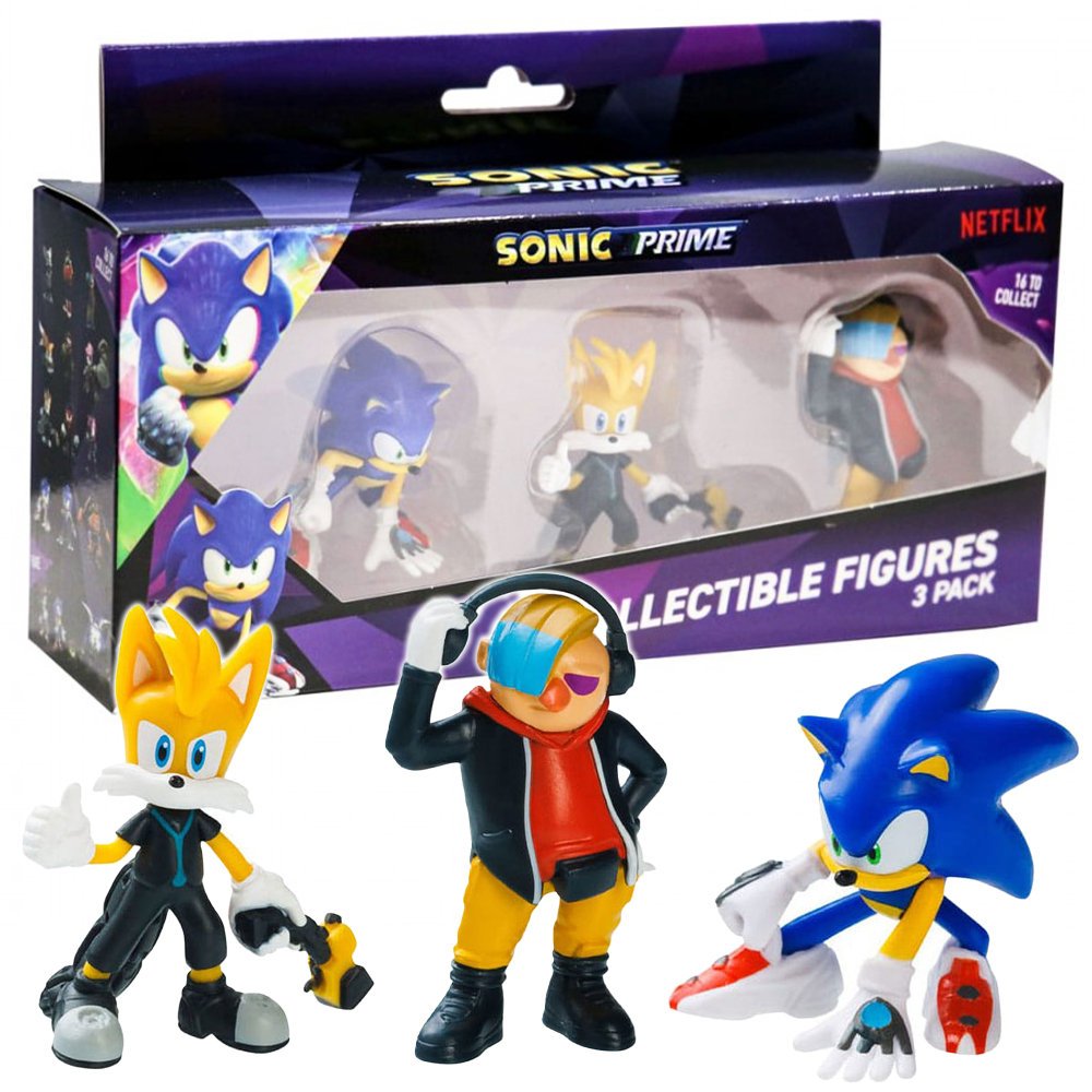 Sonic Prime Oryginalne Figurki Sonic + Tails + Dr Don't Zestaw 3-Pak