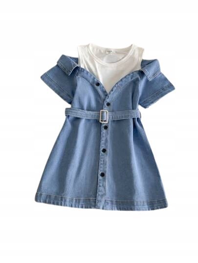 SHEIN JEANSOWA SUKIENKA DOPASOWANA Z GUZIKAMI 98-104 11GB