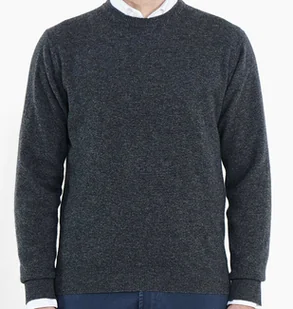 Sweter męski 100% kaszmir UO-FF12 Kolor: Szary, Rozmiar: S - Swetry męskie - miniaturka - grafika 1