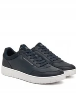 Półbuty męskie - TOMMY HILFIGER SNEAKERSY SZNUROWANE ZE SKÓRĄ GRANATOWE 40 JWH - miniaturka - grafika 1