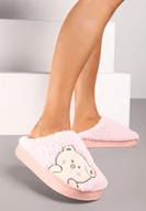 Kapcie damskie - Różowe Kapcie na Platformie Ozdobione Haftowanym Motywem Laorisia - miniaturka - grafika 1