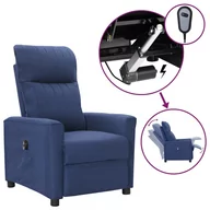 Fotele - Lumarko Elektryczny fotel rozkładany, niebieski, obity tkaniną! - miniaturka - grafika 1