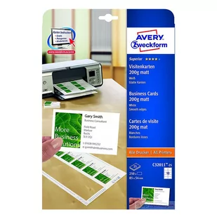 Avery PAPIER NA WIZYTÓWKI QUICK & CLEAN (250 wizytówek) C32011-25 - Papier do drukarek - miniaturka - grafika 3