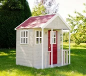 Namioty i tipi dla dzieci - Wendy Wendy Toys Drewniany domek do zabawy w lisa w kolorze czerwonym - miniaturka - grafika 1