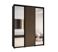 Szafy - Szafa przesuwna Garderoba SAPPORO 2 200 gł. 45 czarny/czarny - miniaturka - grafika 1