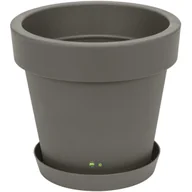 Donice - Doniczka Kamienny szary okrągła z podstawką gładka matowa Ø50cm tworzywo - miniaturka - grafika 1