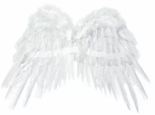 Skrzydła anioła białe - 50 x 35 cm - 1 szt. - Dodatki do strojów karnawałowych - miniaturka - grafika 1