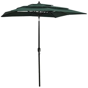 vidaXL 3-poziomowy parasol na aluminiowym słupku, zielony, 2x2 m 313845 - Parasole ogrodowe - miniaturka - grafika 7