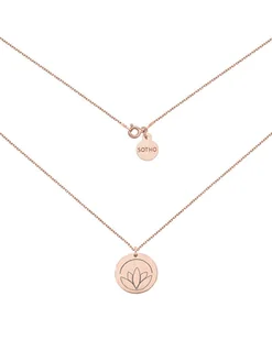 Medalion z różowego złota z lotosem - Naszyjniki - miniaturka - grafika 1