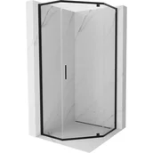 Kabiny prysznicowe - Mexen Exo kabina prysznicowa pięciokątna uchylna 90 x 90 cm, transparent, czarna - 812-090-090-70-00 - miniaturka - grafika 1