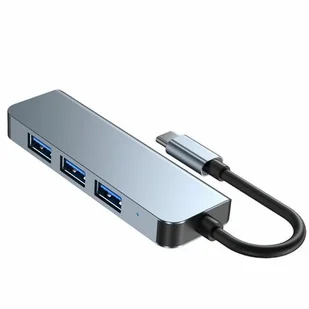 Tech-Protect TECH-PROTECT V1-HUB ADAPTER 4IN1 GREY FD_20242-0 - Adaptery i przejściówki - miniaturka - grafika 1