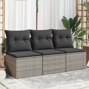 3-osobowa sofa ogrodowa z poduszkami, szara, polirattan Lumarko! - Sofy ogrodowe - miniaturka - grafika 1
