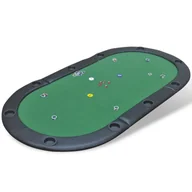 Zestawy do pokera - vidaXL vidaXL Składany blat do stołu pokerowego dla 10 graczy, zielony - miniaturka - grafika 1