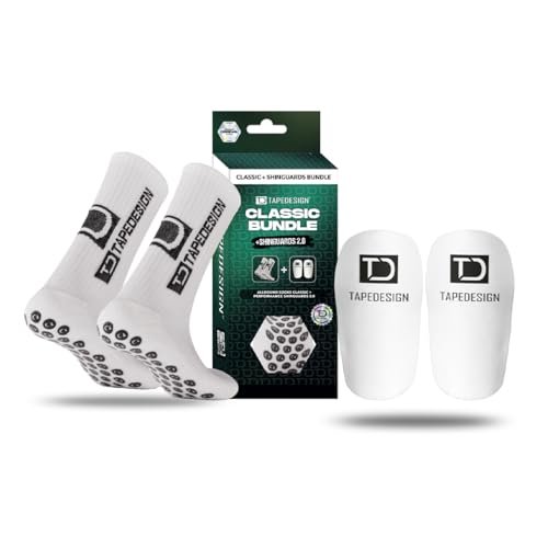 Tapedesign – Bundle Allround Socks Classic + Shinguards 2.0 – antypoślizgowe skarpety piłkarskie i ultralekkie ochraniacze piszczeli – idealne trzymanie i komfort – technologia antypoślizgowa do