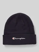 Czapki dla dzieci - Czapka z imitacji dzianiny z wyhaftowanym logo - miniaturka - grafika 1