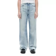 Spodnie damskie - Cropp - Jeansy wide leg z efektem sprania - Niebieski - miniaturka - grafika 1
