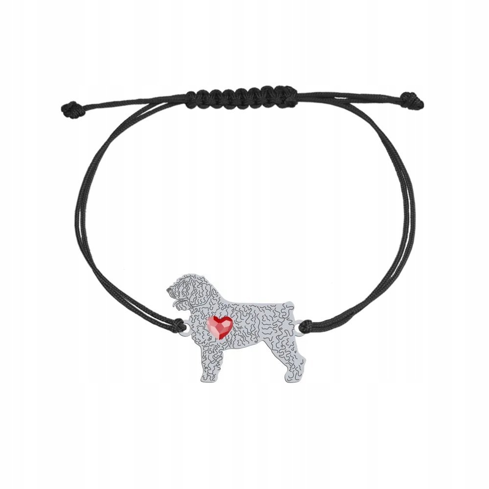 Bransoletka Srebro 925 z psem Hiszpański Pies Dowodny sznurek GRAWER GRATIS