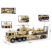 Samochody i pojazdy dla dzieci - Auto laweta wojskowa + pojazdy 2szt światło dźwięk Madej - miniaturka - grafika 1