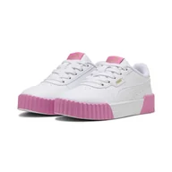 Odzież sportowa dziecięca - Dziecięce sneakersy Carina 3.0 PUMA White Gold Posie Pink - miniaturka - grafika 1