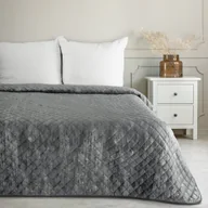 Narzuty - Elegancki koc glamour marmurowy wzór narzuta na łóżko połysk BLINK 3 stal 170x210 cm cm stal jasnoszary szary srebrny - miniaturka - grafika 1