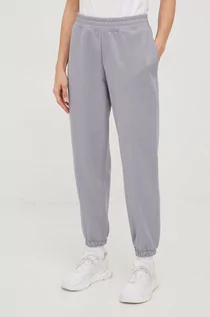 Spodnie damskie - New Balance spodnie dresowe bawełniane damskie kolor szary gładkie - grafika 1