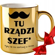 Kubki - KUBEK ZŁOTY BŁYSZCZĄCY DLA PREZESA SZEFA PREZENT URODZINY IMIENINY 30 40 50 - miniaturka - grafika 1
