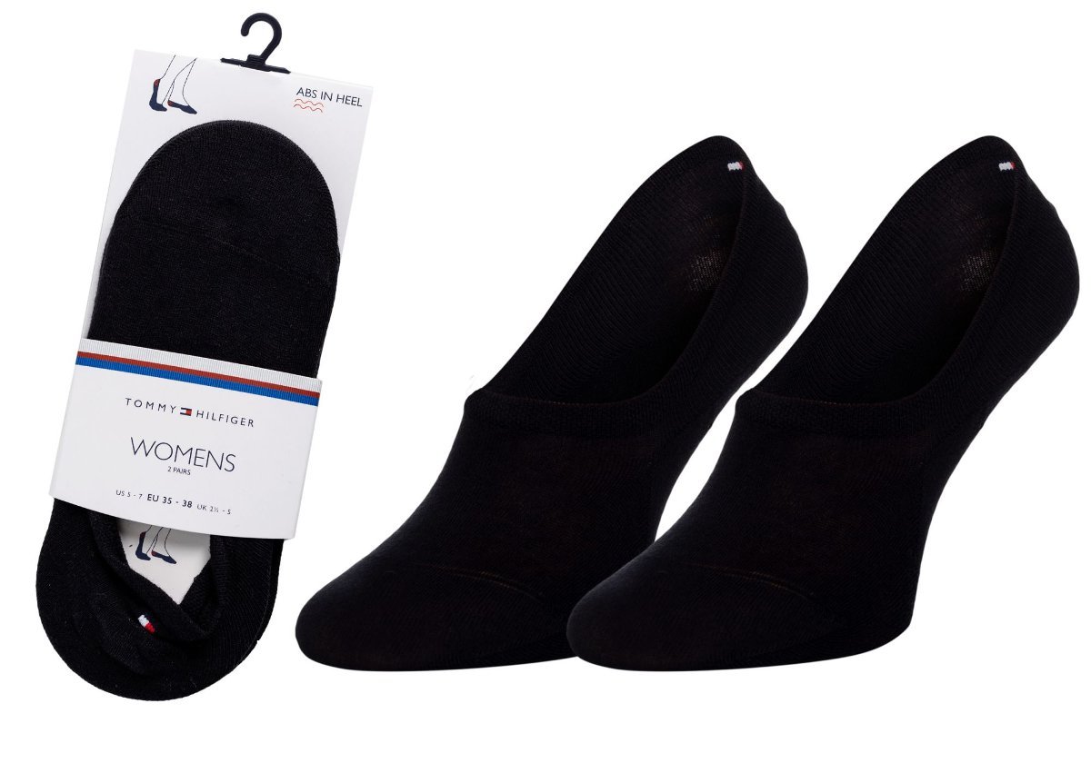 TOMMY HILFIGER DAMSKIE STOPKI MOKASYNY 2P BLACK 383024001 200 - Rozmiar: 39-42