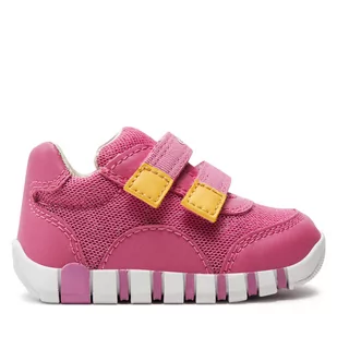 Sneakersy Geox B Iupidoo Girl B3558A 0GNBC C8F2V Dk Pink/Yellow - Buty dla dziewczynek - miniaturka - grafika 1