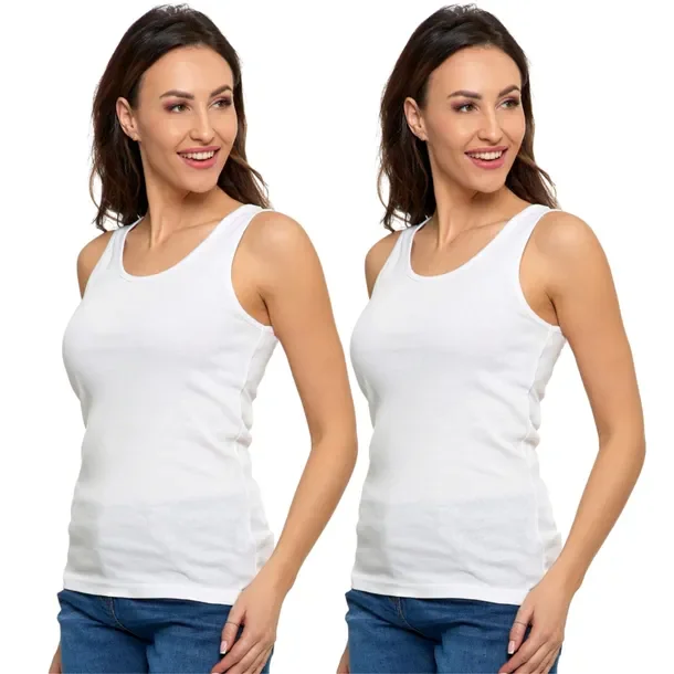2x Koszulka Damska Tank-Top Bawełniana Na Ramiączkach Klasyczna MORAJ M