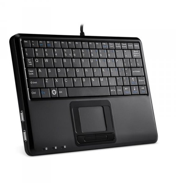 Perixx Perixx PERIBOARD-510 H PLUS US, mini USB keyboard, touchpad, hub, black 57173U