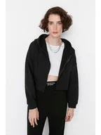 Bluzy damskie - trendyol Bluza w kolorze czarnym - miniaturka - grafika 1