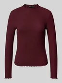 Bluzki damskie - Bluzka o kroju slim fit z długim rękawem i dodatkiem wiskozy model ‘LEMMA’ - miniaturka - grafika 1