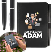 Notesy i bloczki - NOTES A6 + DŁUGOPIS Prezent dla ARCHITEKTA IMIĘ - miniaturka - grafika 1