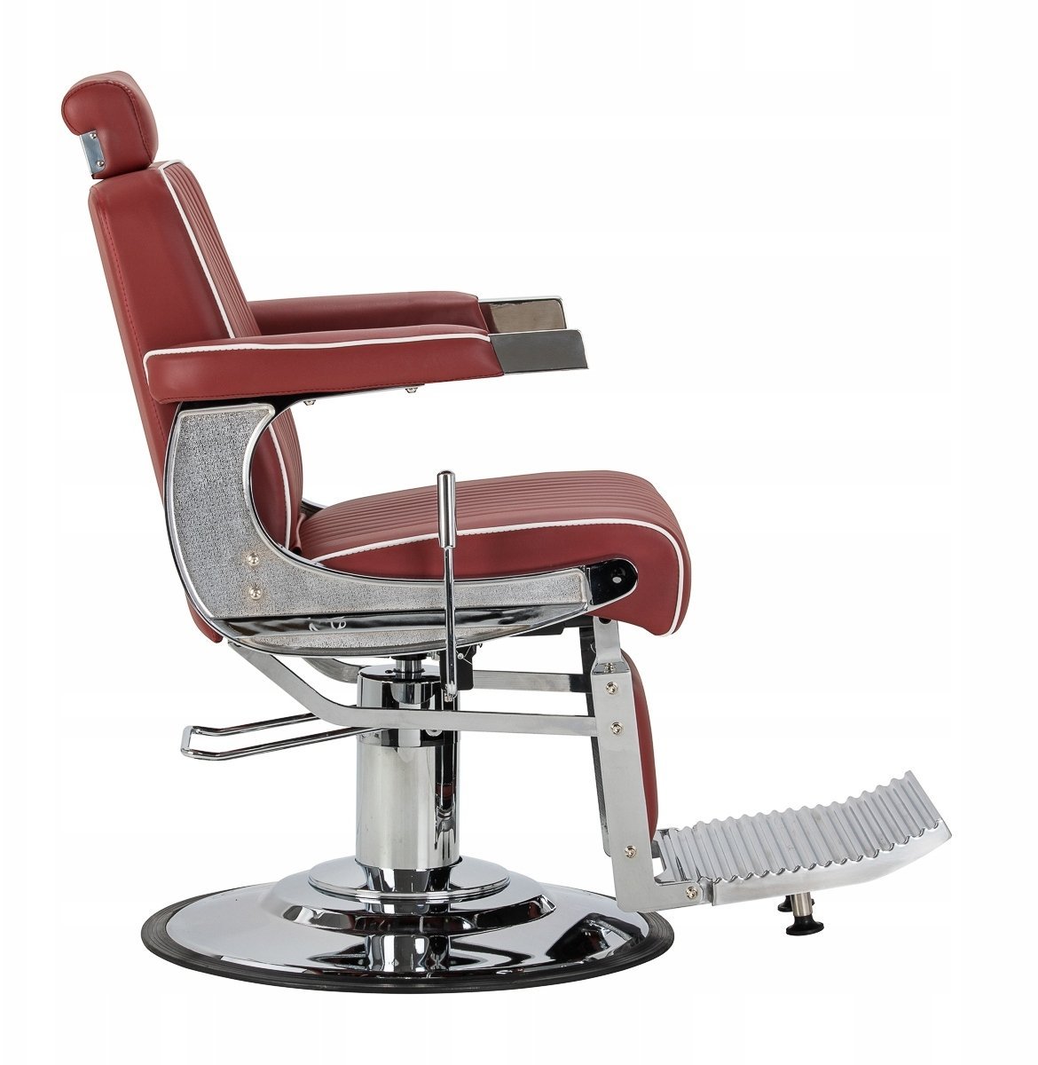 Gabbiano fotel barberski Visionerio czerwony chrom rama