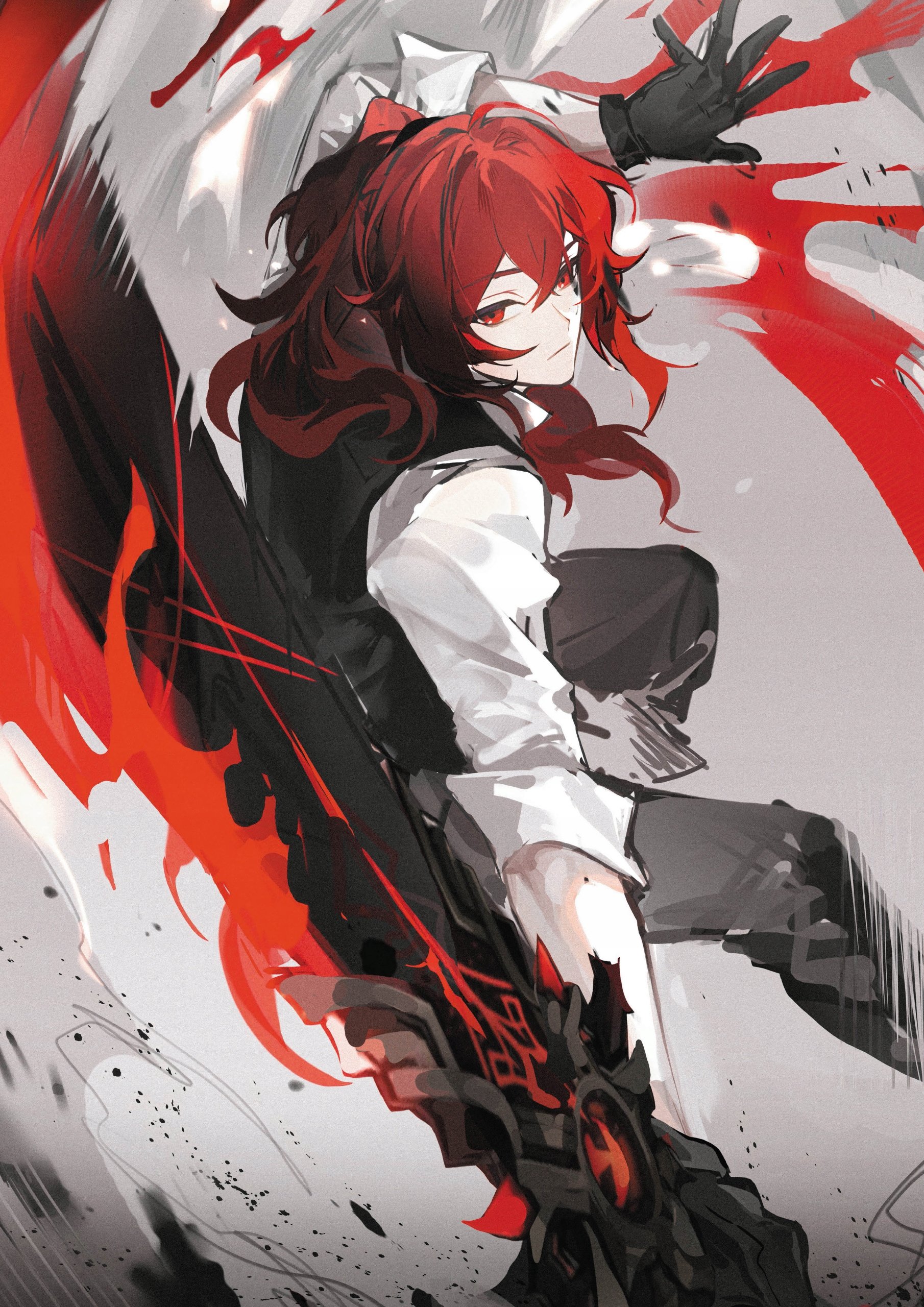Plakat A1 Genshin Impact Anime Gra Diluc Ragnvindr