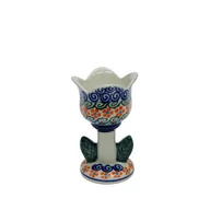 Świeczniki - Ceramiczny świecznik tulipan Ceramika Bolesławiec - miniaturka - grafika 1