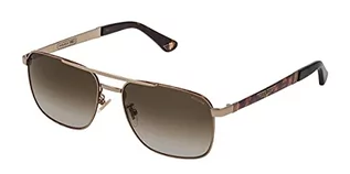 Okulary przeciwsłoneczne - Police Spl890 Sunglasses, Shiny Grey Gold+Havana, 55 Unisex-Dorosły, Shiny Grey Gold+Havana, 55 - grafika 1