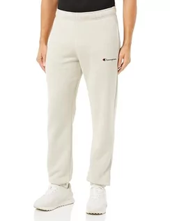 Spodnie męskie - Champion Legacy Authentic Pants-Script Logo Powerblend Fleece elastyczny kombinezon spodnie męskie, Grigio Argento, S - grafika 1