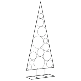 vidaXL Metalowa choinka świąteczna, do dekoracji, czarna, 150 cm - Choinki - miniaturka - grafika 1