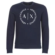 Bluzy męskie - Armani Exchange Męska bluza dresowa 1st To Be Noticed, niebieski, L - miniaturka - grafika 1