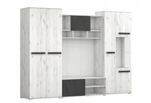 Meblościanka Viva stylowa funkcjonalna Craft biały/ Sosna czarna Producent - Inne meble do salonu - miniaturka - grafika 1
